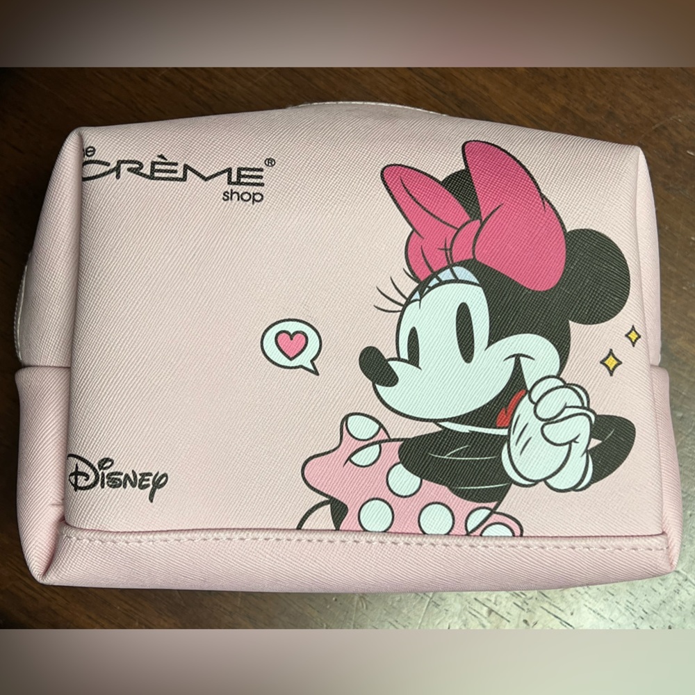 Crème zippered Mickey & Minnie pink bag